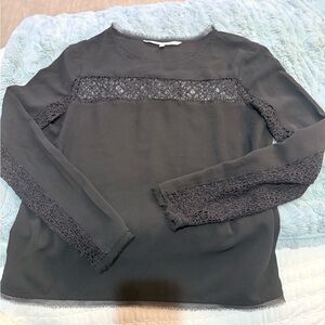 Rachel Roy Black Top with Lace Details Size Medium